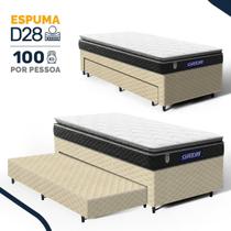 Cama Box com Colchão Gazin de Espuma D28 Pillow Top Ortoblack + Auxiliar de Espuma Solteiro 88cm Cama Box com Colchão Gazin de Espuma D28 Pillow Top Ortoblack + Auxiliar de Espuma Solteiro 88cm