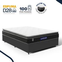 Cama Box com Colchão Gazin de Espuma D28 Pillow Top Ortoblack Casal 138cm Cama Box com Colchão Gazin de Espuma D28 Pillow Top Ortoblack Casal 138cm