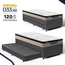 Cama Box com Colchão Gazin de Espuma D33 Pillow In Force MID + Auxiliar de Molas Solteiro 88cm Cama Box com Colchão Gazin de Espuma D33 Pillow In Force MID + Auxiliar de Molas Solteiro 88cm