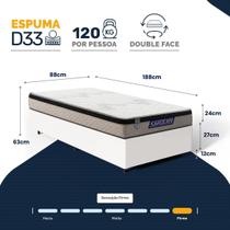 Cama Box com Colchão Gazin de Espuma D33 Pillow In Force MID Solteiro 88cm Cama Box com Colchão Gazin de Espuma D33 Pillow In Force MID Solteiro 88cm