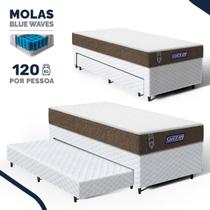 Cama Box com Colchão Gazin de Molas Ensacadas One Face Air Light + Auxiliar de Espuma Solteiro 88cm Cama Box com Colchão Gazin de Molas Ensacadas One Face Air Light + Auxiliar de Espuma Solteiro 88cm