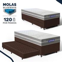 Cama Box com Colchão Gazin de Molas Ensacadas One Face Air Up + Auxiliar de Espuma Solteiro 88cm