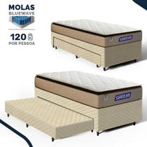 Cama Box com Colchão Gazin de Molas Ensacadas Pillow Top Air Pro + Auxiliar de Espuma Solteiro 88cm