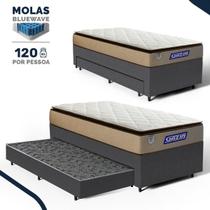 Cama Box com Colchão Gazin de Molas Ensacadas Pillow Top Air Pro + Auxiliar de Molas Solteiro 88cm Cama Box com Colchão Gazin de Molas Ensacadas Pillow Top Air Pro + Auxiliar de Molas Solteiro 88cm