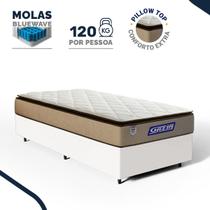 Cama Box com Colchão Gazin de Molas Ensacadas Pillow Top Air Pro Solteiro 88cm