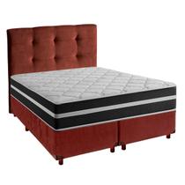 Cama Box Com Colchão King Classic Airflex Colchões + Cabeceira Marrom