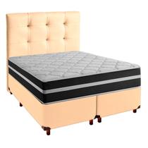 Cama Box Com Colchão King Classic Molas Ensacadas + Cabeceira Begetiza Cama Box Com Colchão King Classic Molas Ensacadas + Cabeceira Begetiza