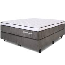 Cama Box com Colchão King Molas Ensacadas Espuma D33 e Pillow de Visco Power Sleep 193x203cm - BF Colchões