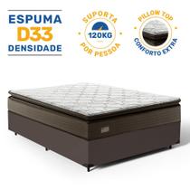 Cama Box com Colchão Nivus Espuma D33 Com Pillow Top Casal 138cm