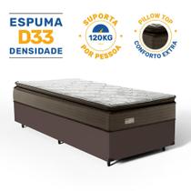 Cama Box com Colchão Nivus Espuma D33 Com Pillow Top Solteiro 88cm