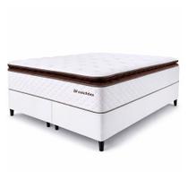Cama Box com Colchão Queen Molas Ensacadas Alto 158x198cm Premium Sleep Branco BF Colchões