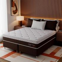 Cama Box com Colchão Queen Sigma Flow (23x158x198) Marrom e Branco Cama Box com Colchão Queen Sigma Flow (23x158x198) Marrom e Branco