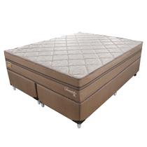 Cama Box com Colchão Queen Toronto Mola Ensacada (70x158x198) Dourado e Bege Cama Box com Colchão Queen Toronto Mola Ensacada (70x158x198) Dourado e Bege