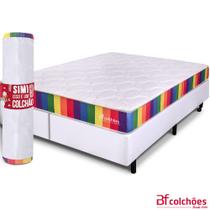 Cama Box com Colchão Queen Vácuo Dupla Face Ortopédico Max Flowing 158x198cm BF Colchões