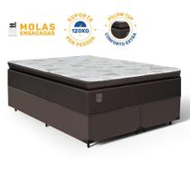 Cama Box com Colchão Ravena Molas Ensacadas Com Pillow Top Queen 158cm