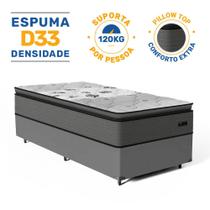 Cama Box com Colchão Resistence Espuma D33 Pillow Top Solteiro 88cm