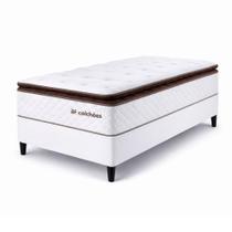Cama Box com Colchão Solteirão Molas Ensacadas Alto 97x203cm Premium Sleep Branco BF Colchões