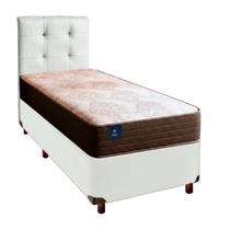 Cama Box Com Colchão Solteiro Celebration Euro Flex Colchões + Cabeceira Branco Cama Box Com Colchão Solteiro Celebration Euro Flex Colchões + Cabeceira Branco