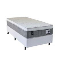 Cama Box com Colchão Solteiro Mola Mega Colchões Mega Sono Superlastic Eurotop - 088x188