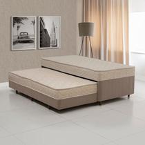 Cama Box Conjugada Solteiro 88CMX58CMX188CM com Auxiliar Sensor Yescasa Marrom Cama Box Conjugada Solteiro 88CMX58CMX188CM com Auxiliar Sensor Yescasa Marrom