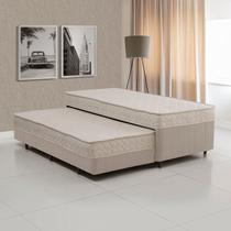 Cama Box Conjugada Solteiro com Auxiliar 88CMX58CMX188CM Espuma D28 Sensor Yescasa Bege Cama Box Conjugada Solteiro com Auxiliar 88CMX58CMX188CM Espuma D28 Sensor Yescasa Bege