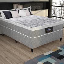 Cama Box Conjugado Casal Com Colchão 138x65x188 New York Hf Gazin Cr35334 Natural Cinza