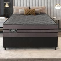 Cama Box Conjugado Casal com Colchão (138x70x188) New Vip Gazin CR35321 Grafite/Preto