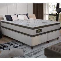 Cama Box Conjugado King Com Colchão 193x71x203 Good Like Gazin Cr35373 Bege Marrom