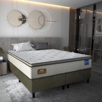Cama Box Conjugado Queen Com Colchão 158x66x198 Titan Firm Gazin Cr35317 Areia Marrom