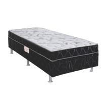 Cama Box Conjugado Solteiro: Colchão Molas Bonnel Springs Black( 88x188x41) Pelmex