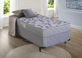 Cama box D28 Holanda Solteiro Ortopédico 88x188x51 cinza - Sofá Casa