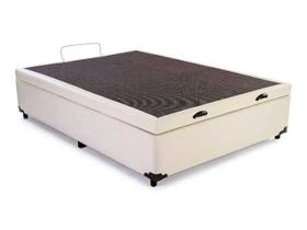Cama Box de Casal Com Baú, Bege Sintético