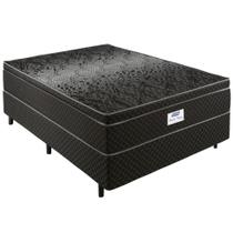 Cama Box de Casal Gazin Perola Negra e molas pocket ensacadas individualmente com espuma D33 altura de 71 cm largura de 138 cm Preto