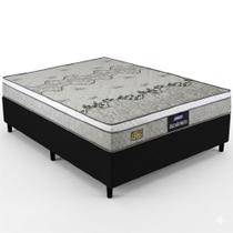 Cama Box de Casal Gazin Stone Sommier D33 altura de 60 cm e largura de 138 Cinza Preto Cama Box de Casal Gazin Stone Sommier D33 altura de 60 cm e largura de 138 Cinza Preto
