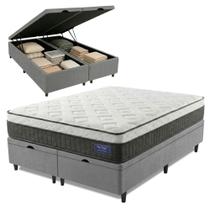 Cama Box Desmontável Colchão Queen Molas Ensacadas Euro In Atlantic 158x198x66cm Cinza Cama Box Desmontável Colchão Queen Molas Ensacadas Euro In Atlantic 158x198x66cm Cinza