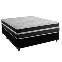 Cama Box e Colchão Casal Molas Ensacadas Classic Airflex Colchões Azul Cama Box e Colchão Casal Molas Ensacadas Classic Airflex Colchões Azul
