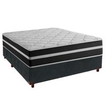 Cama Box e Colchão Casal Molas Ensacadas Classic Cinza Cama Box e Colchão Casal Molas Ensacadas Classic Cinza