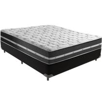 Cama Box e Colchão Classic Preto Molas ensacadas Casal Anjos