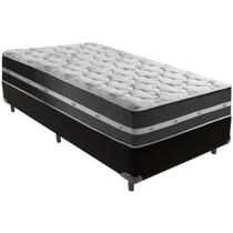 Cama Box e Colchão Classic Preto Molas ensacadas Solteiro Anjos