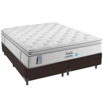 Cama Box e Colchão Confort Gel Molas Ensacadas com Pillow Top King Sealy