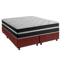 Cama Box e Colchão King Molas Ensacadas Classic Marrom Cama Box e Colchão King Molas Ensacadas Classic Marrom