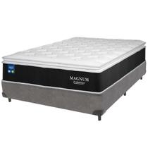 Cama Box e Colchão Magnum Molas Ensacadas Casal Plumatex