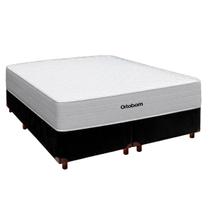 Cama Box e Colchão Queen Molas Ensacadas Plenno Superpocket Ortobom Preto