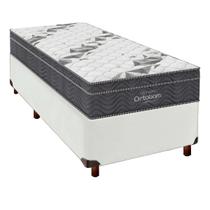 Cama Box e Colchão Solteiro D33 Airtech 100 Ortobom Branco