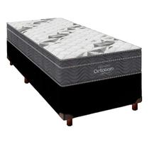 Cama Box e Colchão Solteiro D33 Airtech 100 Ortobom Preto