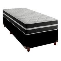 Cama Box e Colchão Solteiro Molas Ensacadas Classic Preto Cama Box e Colchão Solteiro Molas Ensacadas Classic Preto