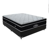 Cama Box Elegant Casal Preto Sintético Ortobom 64x138x188