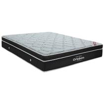 Cama Box Elegant Superpocket Casal e Base Camurça Preto 138x188x28