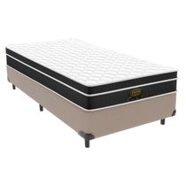 Cama Box em Suede Marrom e Colchão KingStar Sweet Black