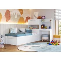 Cama Box Infantil Articulável Solteiro Istambul Branco